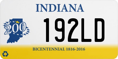 IN license plate 192LD