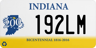 IN license plate 192LM