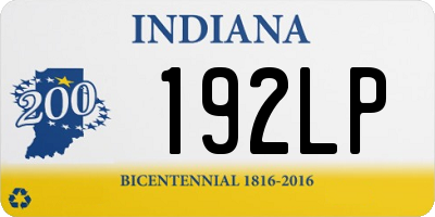 IN license plate 192LP