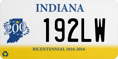 IN license plate 192LW