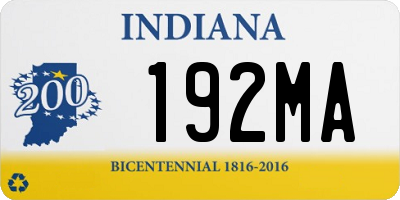 IN license plate 192MA