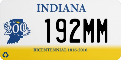 IN license plate 192MM