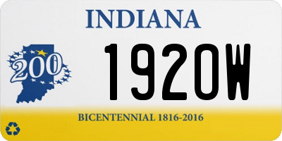 IN license plate 192OW