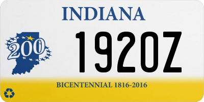 IN license plate 192OZ