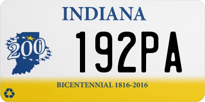 IN license plate 192PA