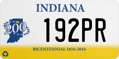 IN license plate 192PR