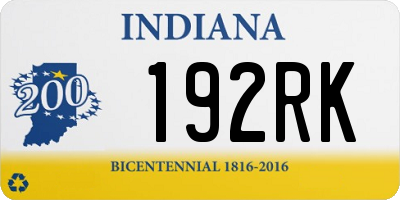 IN license plate 192RK