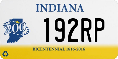 IN license plate 192RP