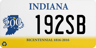 IN license plate 192SB