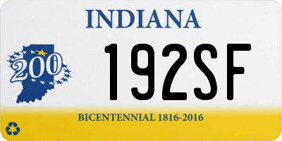 IN license plate 192SF