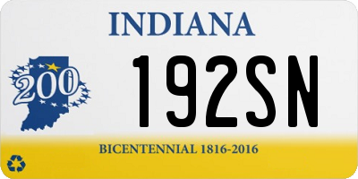 IN license plate 192SN