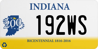 IN license plate 192WS