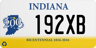 IN license plate 192XB