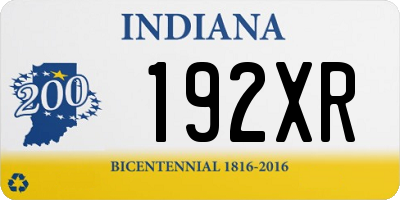 IN license plate 192XR