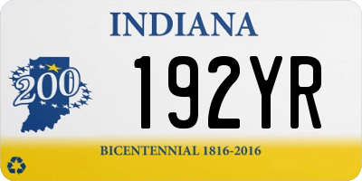 IN license plate 192YR