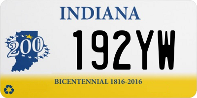 IN license plate 192YW