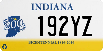 IN license plate 192YZ