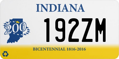 IN license plate 192ZM