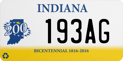 IN license plate 193AG