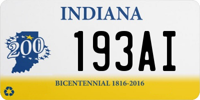 IN license plate 193AI