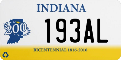 IN license plate 193AL