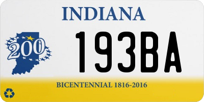 IN license plate 193BA