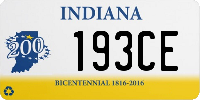 IN license plate 193CE