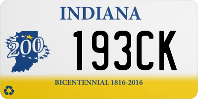 IN license plate 193CK