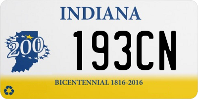 IN license plate 193CN