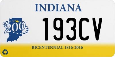 IN license plate 193CV