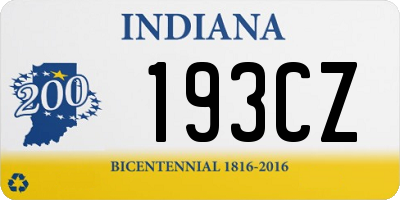 IN license plate 193CZ