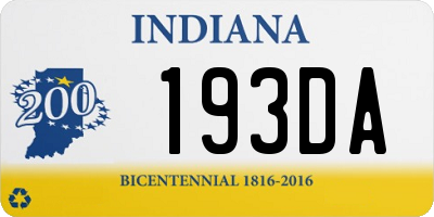 IN license plate 193DA