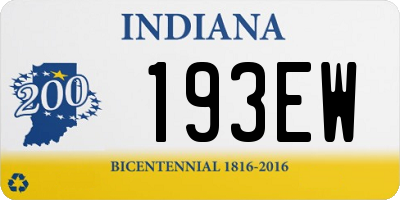 IN license plate 193EW