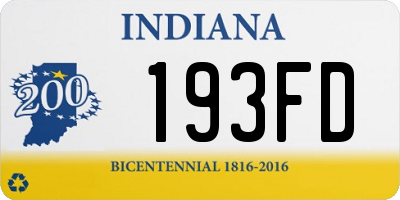 IN license plate 193FD