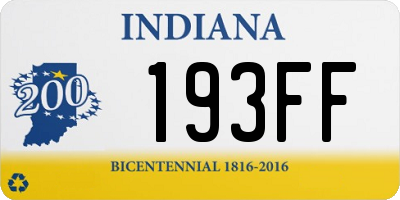 IN license plate 193FF