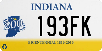 IN license plate 193FK