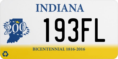 IN license plate 193FL