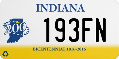 IN license plate 193FN