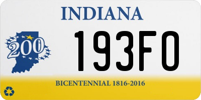 IN license plate 193FO