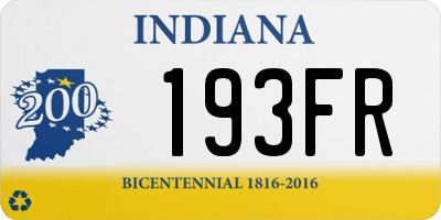 IN license plate 193FR