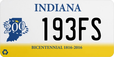 IN license plate 193FS