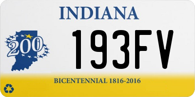 IN license plate 193FV