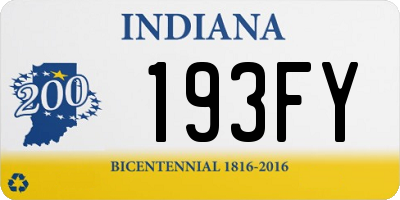 IN license plate 193FY