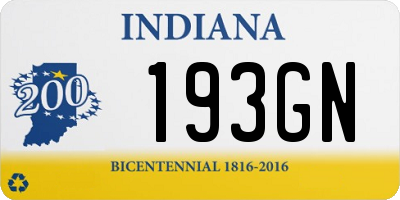 IN license plate 193GN