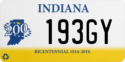 IN license plate 193GY