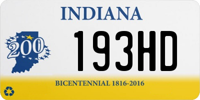 IN license plate 193HD
