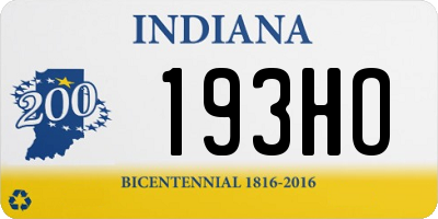 IN license plate 193HO