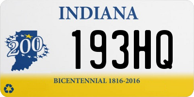 IN license plate 193HQ