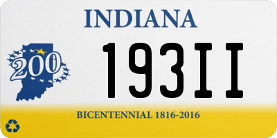 IN license plate 193II