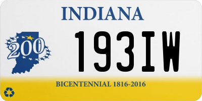 IN license plate 193IW